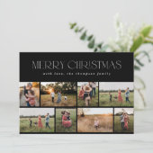 Vrolijk kerstfeest Modern Minimale zwart-wit Feestdagenkaart (Staand voorkant)