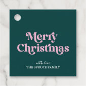 Vrolijk kerstfeest modern minimalistisch bedankjes labels (Voorkant)