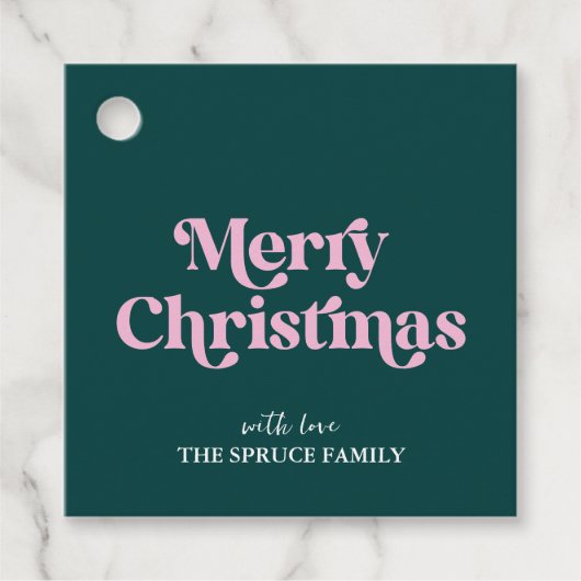 Vrolijk kerstfeest modern minimalistisch bedankjes labels (Voorkant)