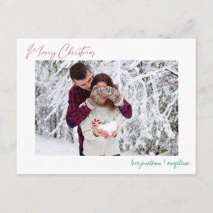 Vrolijk kerstfeest Modern minimalistisch foto-Brie Briefkaart