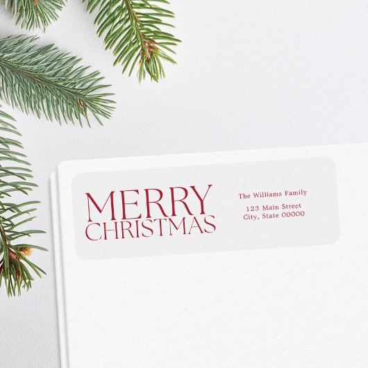 Vrolijk Kerstfeest Modern Minimalistisch Retouradr Etiket