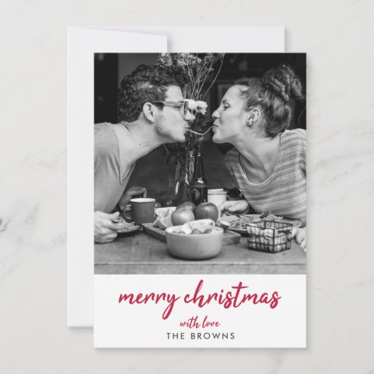 Vrolijk kerstfeest | Modern minimalistische stijlv Feestdagenkaart (Voorkant)