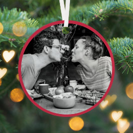 Vrolijk kerstfeest | Modern minimalistische stijlv Metalen Ornament