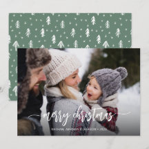Vrolijk kerstfeest Modern One Photo Holiday Card