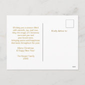 Vrolijk Kerstfeest Modern Photo Gold Script Feestdagenkaart (Achterkant)