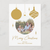 Vrolijk Kerstfeest Modern Photo Gold Script Feestdagenkaart (Voorkant)