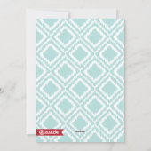 Vrolijk kerstfeest Modern Red en Blue Ikat Foto Feestdagenkaart (Achterkant)