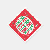 Vrolijk kerstfeest Modern Red Festive Holiday Servet (Hoek)