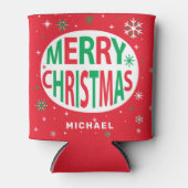 Vrolijk kerstfeest Modern Red Holiday, speciaal ge Blikjeskoeler (Voorkant)