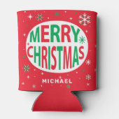 Vrolijk kerstfeest Modern Red Holiday, speciaal ge Blikjeskoeler (Achterkant)