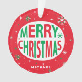 Vrolijk kerstfeest Modern Red Holiday, speciaal ge Ornament (voorkant)