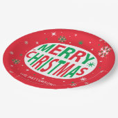 Vrolijk kerstfeest Modern Red Holiday, speciaal ge Papieren Bordje (Gekanteld)
