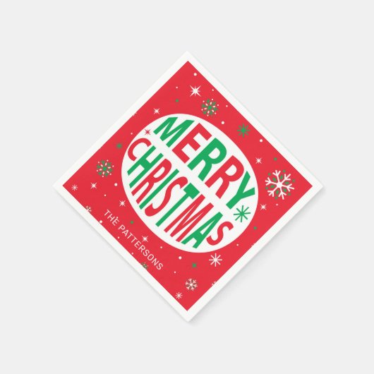 Vrolijk kerstfeest Modern Red Holiday, speciaal ge Servet (Hoek)