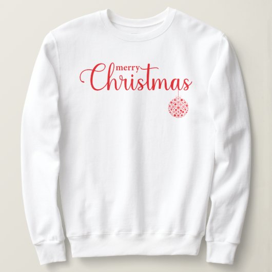 Vrolijk Kerstfeest: Modern Red Script Holiday Trui (Design voorkant)