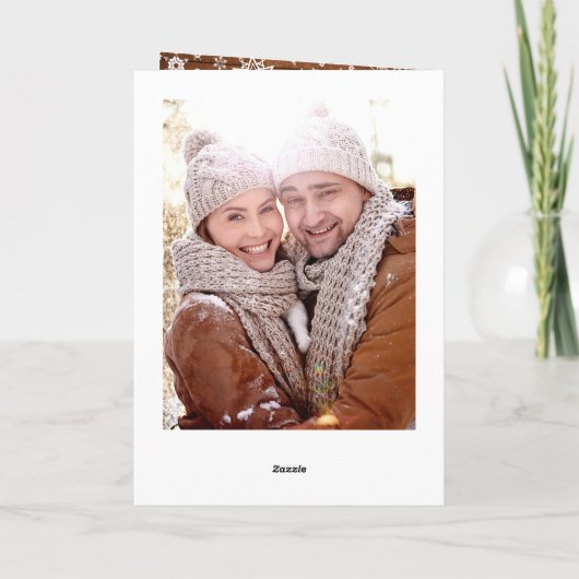 Vrolijk kerstfeest Modern Rustic 5 PHOTO Greeting Feestdagen Kaart (Achterkant)