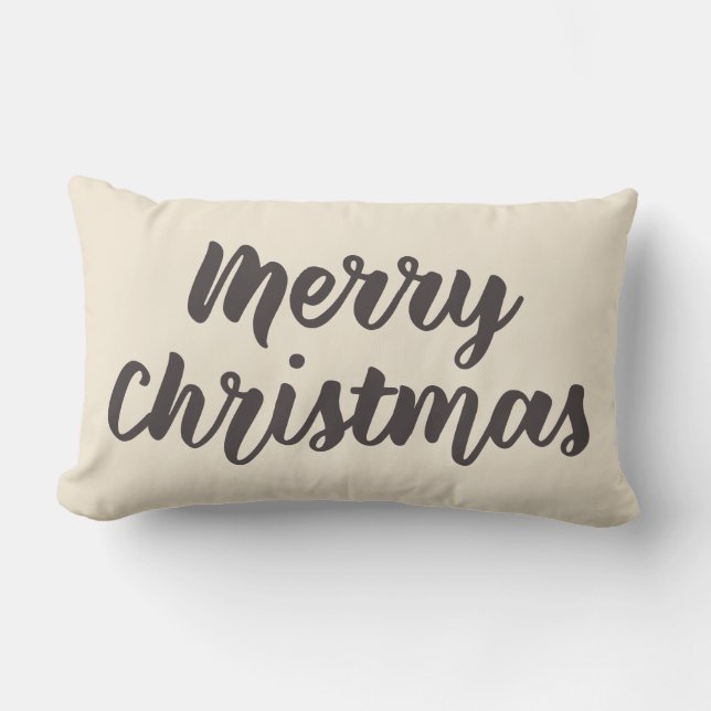 Vrolijk kerstfeest Modern Rustic Simple Script Bro Kussen (Voorkant)