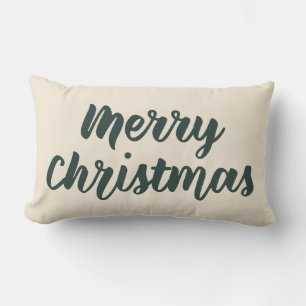 Vrolijk kerstfeest Modern Rustic Simple Script Gre Kussen