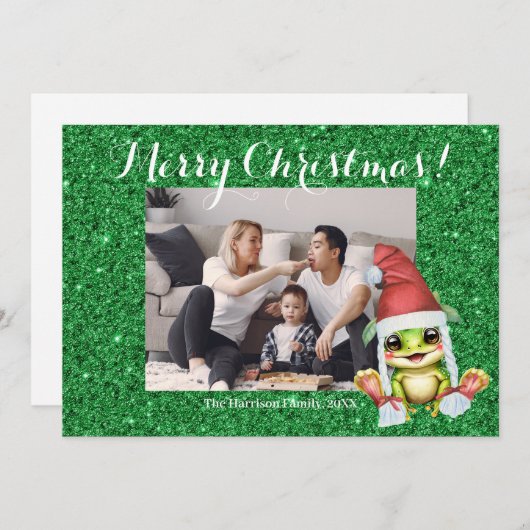 Vrolijk kerstfeest Modern Schattige Feestdagenkaart (Voorkant / Achterkant)