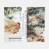 Vrolijk Kerstfeest Modern Script 3 foto's Collage Fleece Deken (Voorkant (Horizontaal))