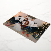 Vrolijk kerstfeest Modern Script-fotokaart Folie Uitnodiging (Gedraaid)