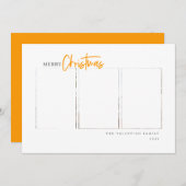 Vrolijk kerstfeest Modern script Minimale foto Feestdagenkaart (Voorkant / Achterkant)