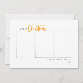 Vrolijk kerstfeest Modern script Minimale foto Feestdagenkaart