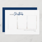 Vrolijk kerstfeest Modern script Minimale foto Feestdagenkaart (Voorkant / Achterkant)