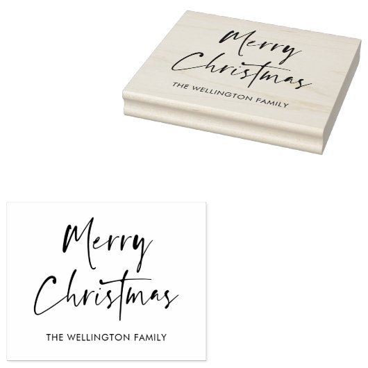 Vrolijk kerstfeest Modern scriptpakket Rubberstempel (Gestempeld)