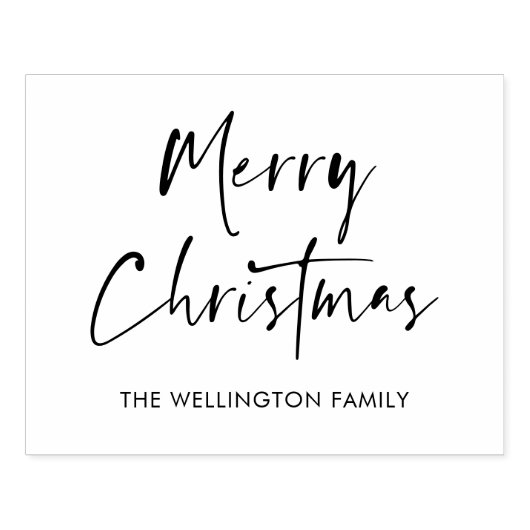 Vrolijk kerstfeest Modern scriptpakket Rubberstempel (Afrduk)