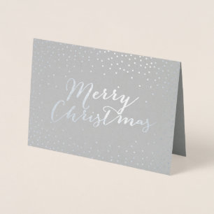 Vrolijk kerstfeest Modern Silver Foil Confetti Sti Folie Kaarten