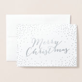 Vrolijk Kerstfeest Modern Silver Foil Confetti Sti Folie Kaarten (Voorkant met envelop)