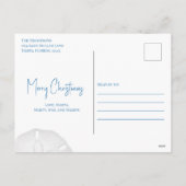 Vrolijk kerstfeest Modern Simple Blue Sand Dollar Feestdagenkaart (Achterkant)