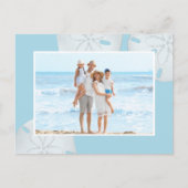 Vrolijk kerstfeest Modern Simple Blue Sand Dollar Feestdagenkaart (Voorkant)