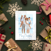 Vrolijk kerstfeest Modern Simple Blue Sand Dollar Feestdagenkaart