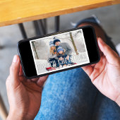 Vrolijk kerstfeest Modern Simple Mistletoe 2 Foto Feestdagenkaart