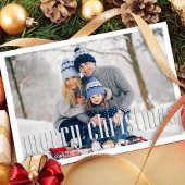 Vrolijk kerstfeest Modern Simple Mistletoe 2 Foto Feestdagenkaart