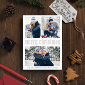 Vrolijk kerstfeest Modern Simple Mistletoe 3 foto Feestdagenkaart