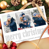 Vrolijk kerstfeest Modern Simple Mistletoe 3 Foto Feestdagenkaart