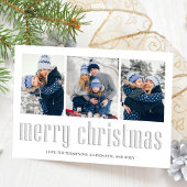 Vrolijk kerstfeest Modern Simple Mistletoe 4 Foto Feestdagenkaart
