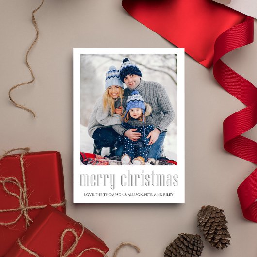 Vrolijk kerstfeest Modern Simple Mistletoe Elegant Feestdagenkaart