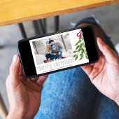 Vrolijk kerstfeest Modern Simple Mistletoe One-fot Feestdagenkaart