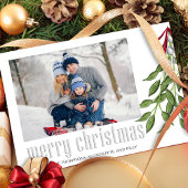 Vrolijk kerstfeest Modern Simple Mistletoe One-fot Feestdagenkaart