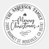 Vrolijk kerstfeest Modern trendy script Ronde Sticker (Voorkant)