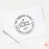 Vrolijk kerstfeest Modern trendy script Ronde Sticker (Envelop)