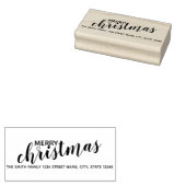 'Vrolijk kerstfeest' Modern vakantieadres Rubberstempel (Gestempeld)