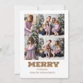 Vrolijk kerstfeest | Modern Vier Foto Collage Holi Feestdagenkaart (Voorkant)