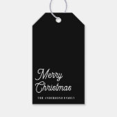 "Vrolijk Kerstfeest Modern Zwart Gepersonaliseerde Cadeaulabel (Voorkant)