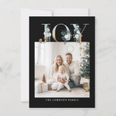 Vrolijk kerstfeest! Modern, zwart-goud, foto Feestdagenkaart (Voorkant)