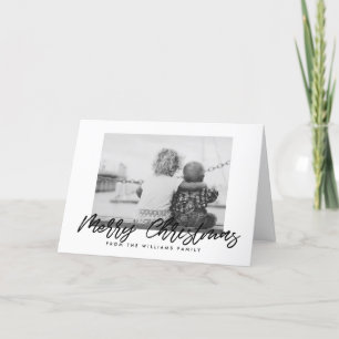 Vrolijk kerstfeest, modern zwart lettertype feestdagen kaart