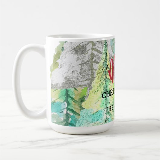 Vrolijk kerstfeest Moderne Abstracte Winter Waterv Koffiemok (Links)